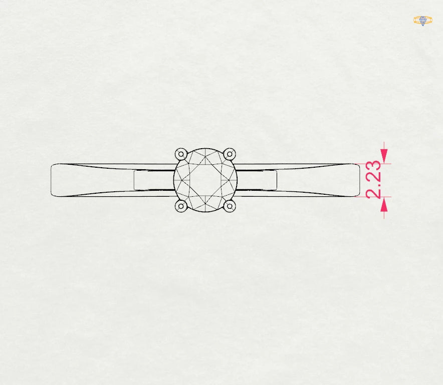 Solitaire Ring (Round), 0.25 ct — 101-10012/1(4.0)