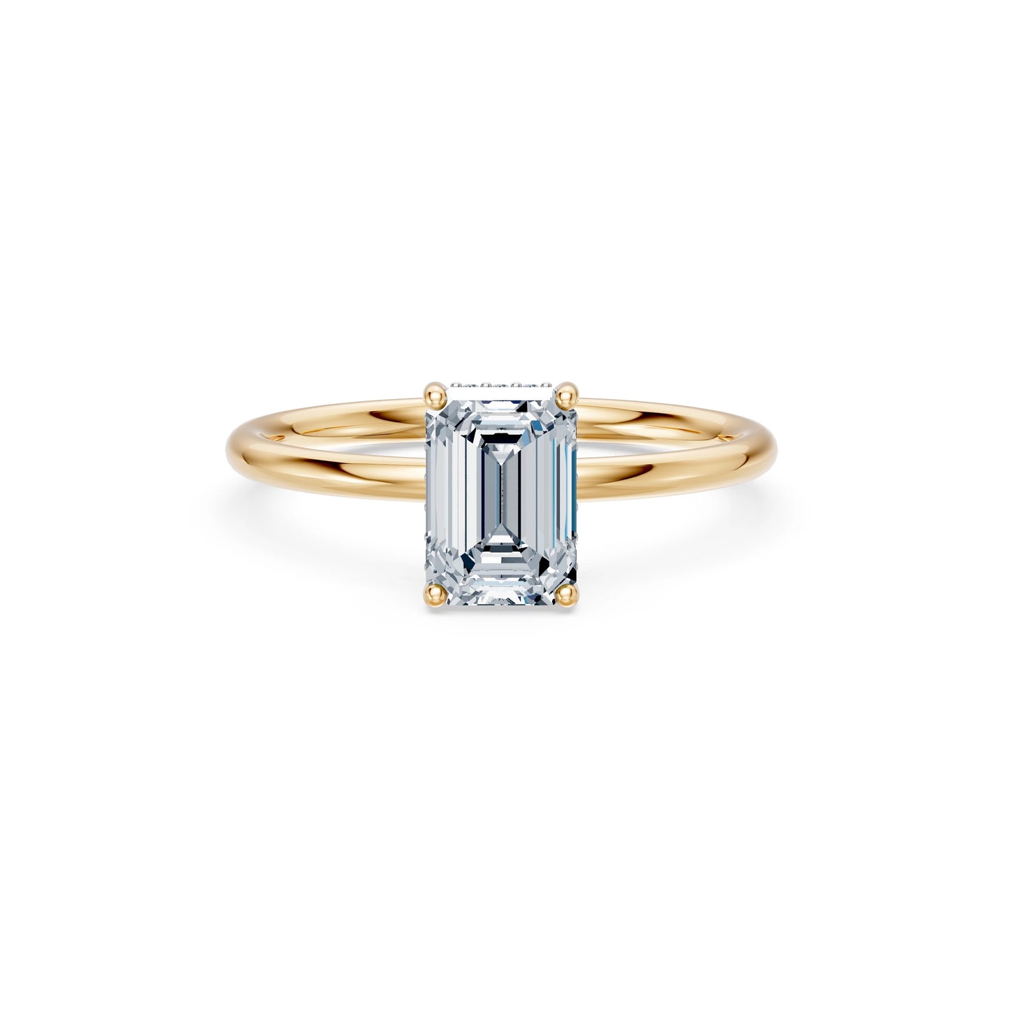 Emerald Lab Grown Diamond Micro Pave Engagement Ring 1.5ct by Qutahia Jewellery