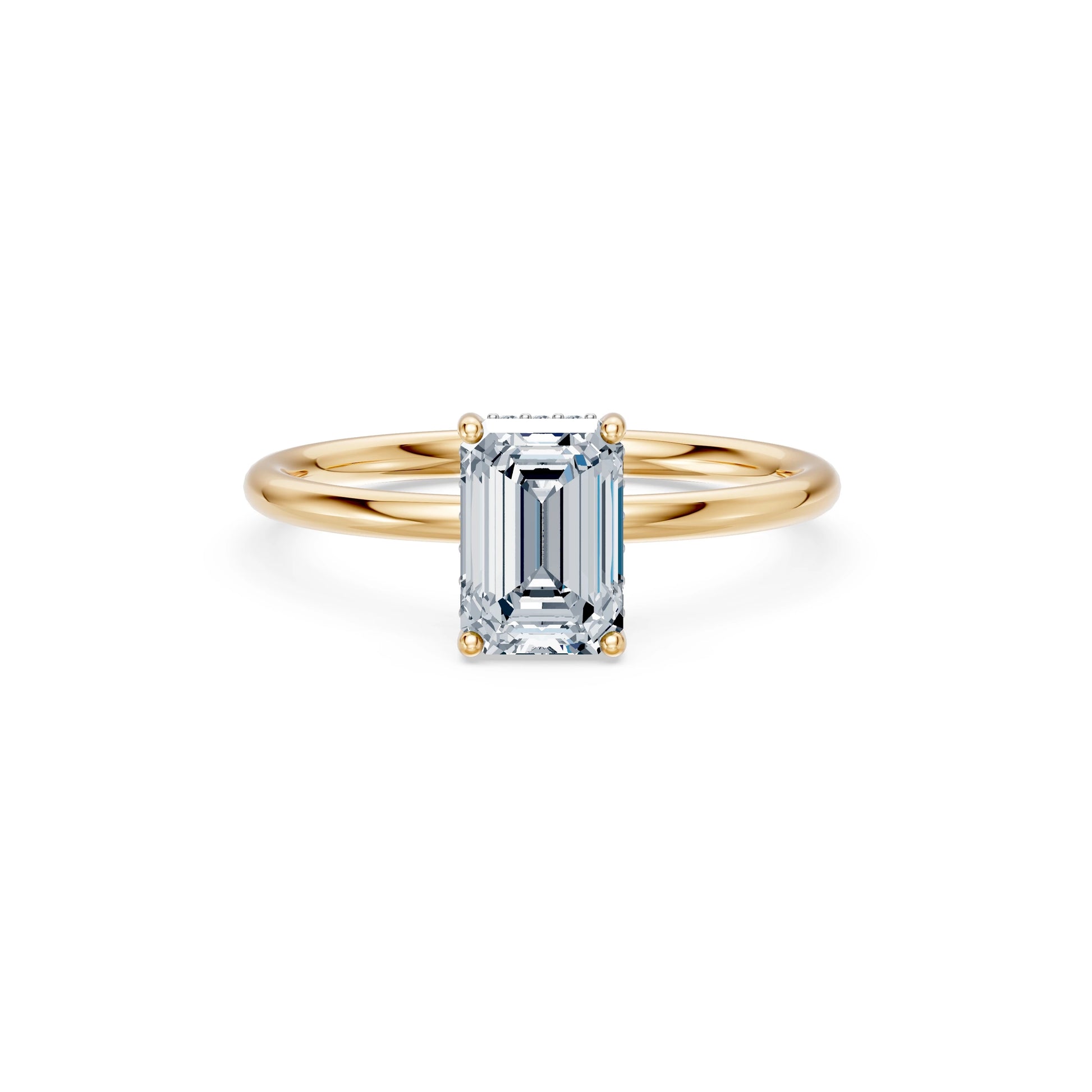Emerald Lab Grown Diamond Micro Pave Engagement Ring 1.5ct by Qutahia Jewellery