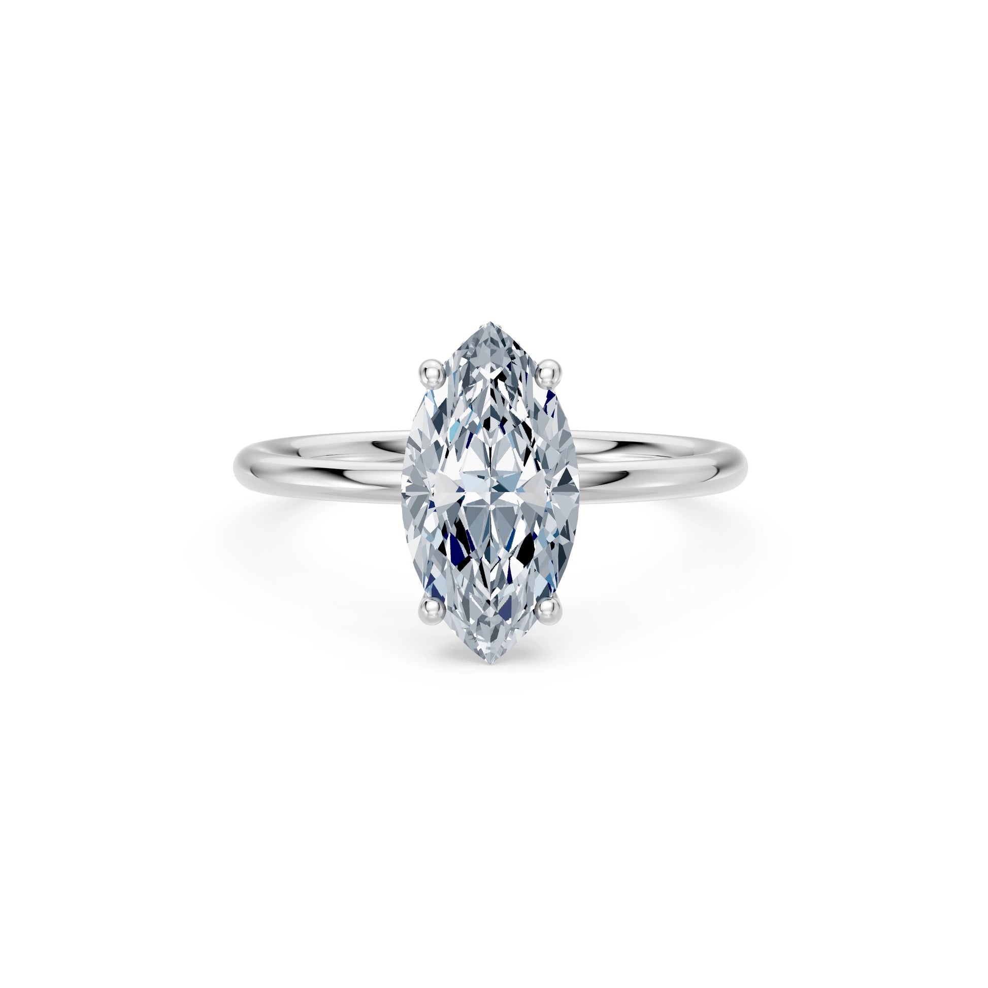 Marquise Lab Grown Diamond Micro Pave Engagement Ring 2.0ct by Qutahia Jewellery