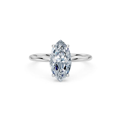 Marquise Lab Grown Diamond Micro Pave Engagement Ring 2.0ct by Qutahia Jewellery