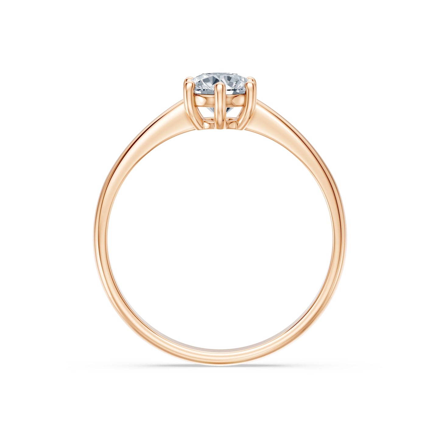 Round Brilliant Diamond Solitaire Engagement Ring 0.7ct by Qutahia Jewellery