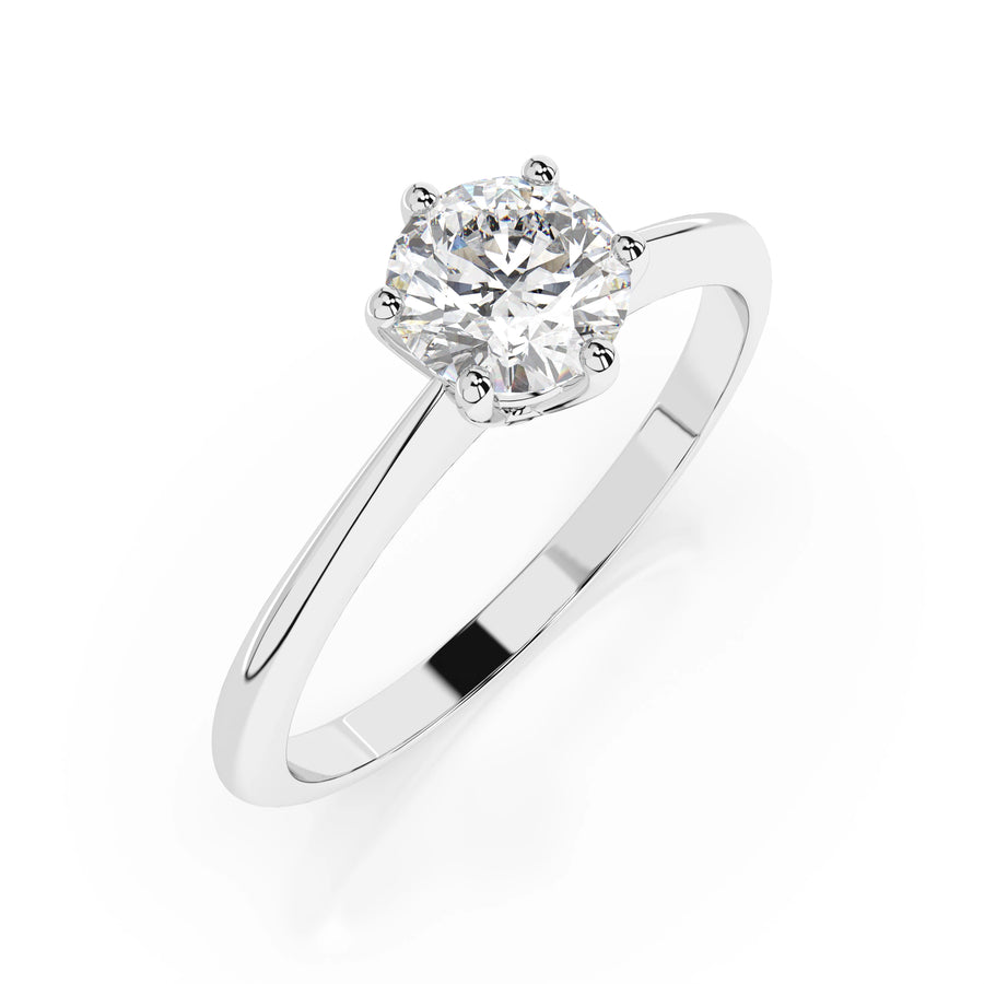 Solitaire Diamond Ring Round 0.3ct by Qutahia Jewellery