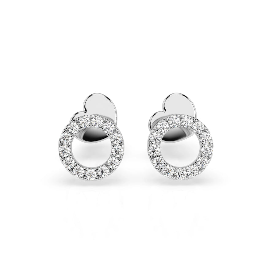 Small Diamond Earrings Round 0.16ct by Qutahia Jewellery