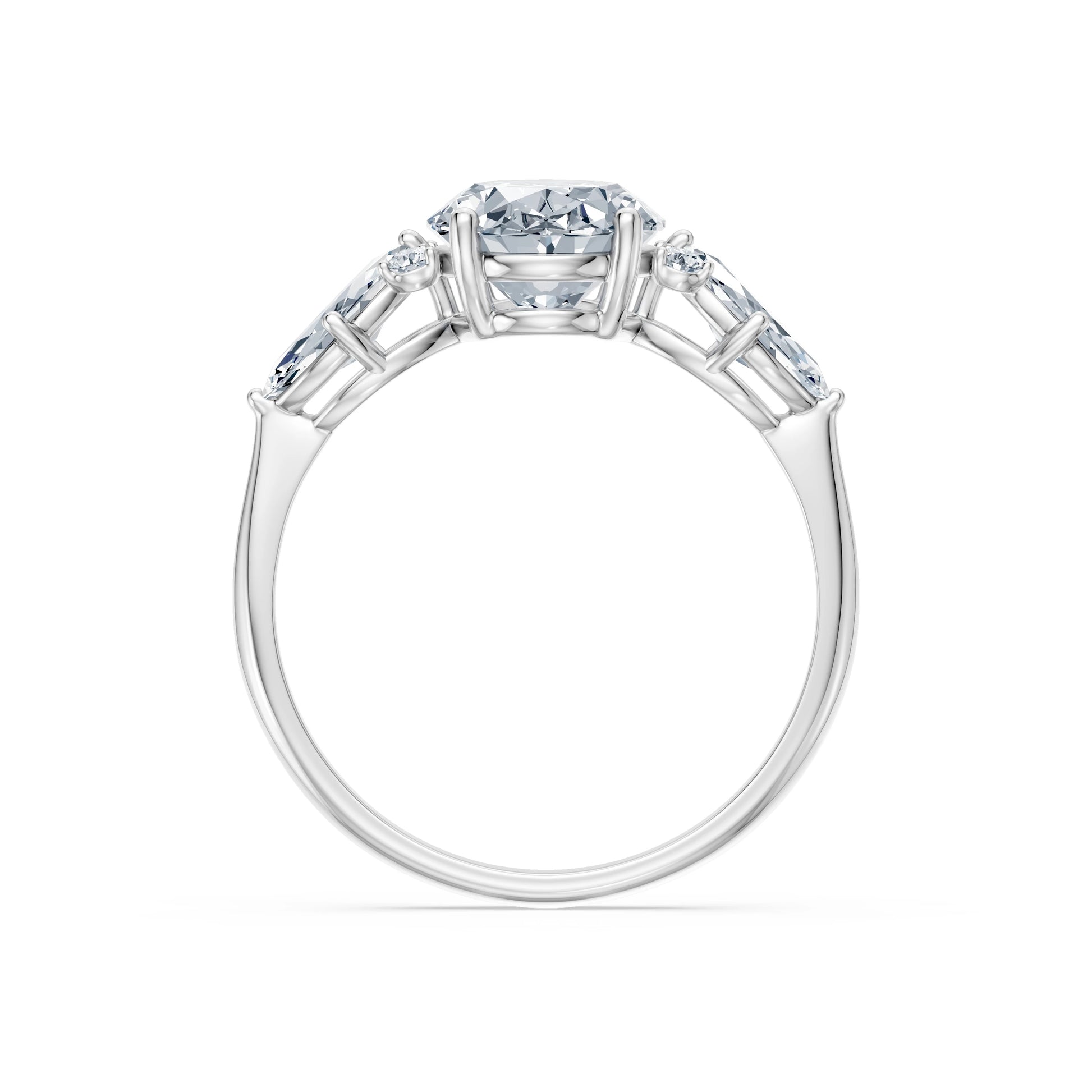 Oval Lab Grown Diamond Side Stone Eternity Ring 2.0ct by Qutahia Jewellery
