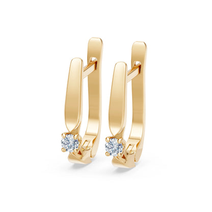 Solitaire English Lock Earring, 0.15 ct — 102-10046(2.7)