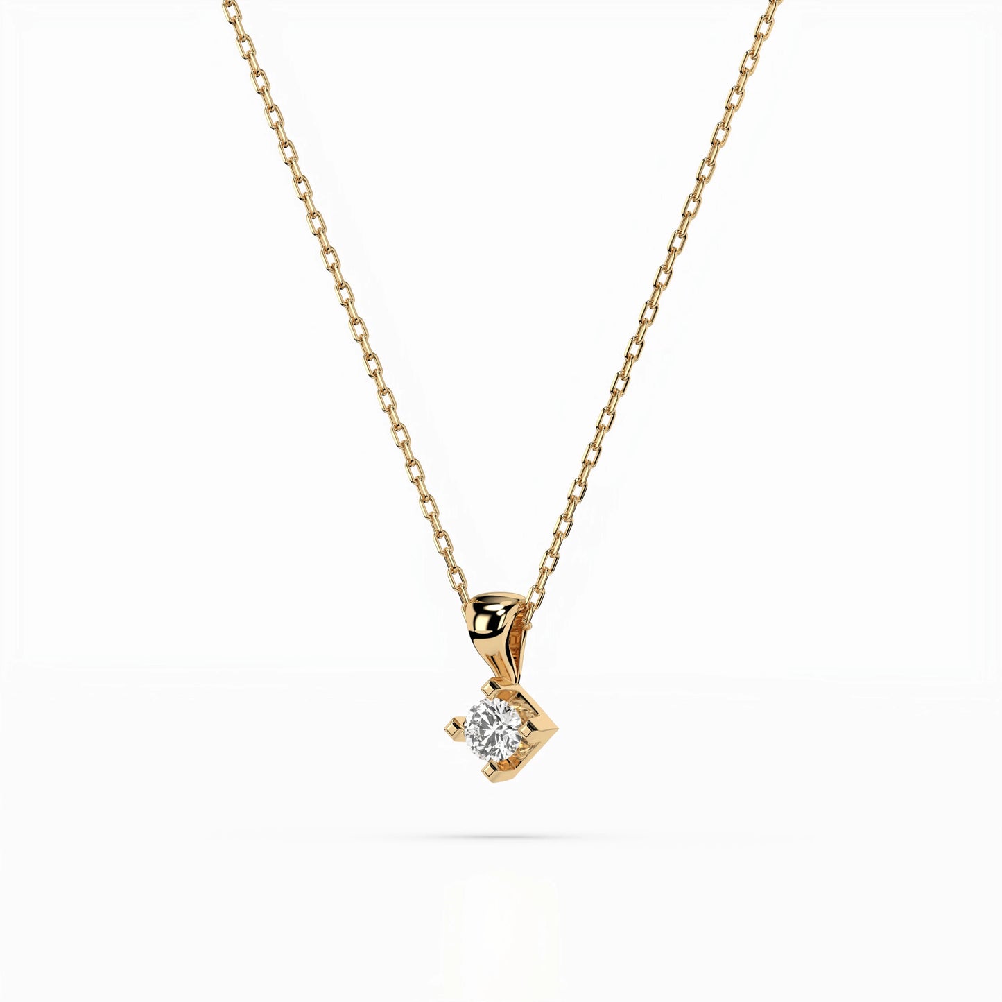 Solitaire Necklace (Round), 0.08 ct — 104-10014(2.7)