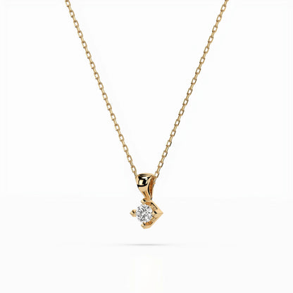 Solitaire Necklace (Round), 0.08 ct — 104-10014(2.7)