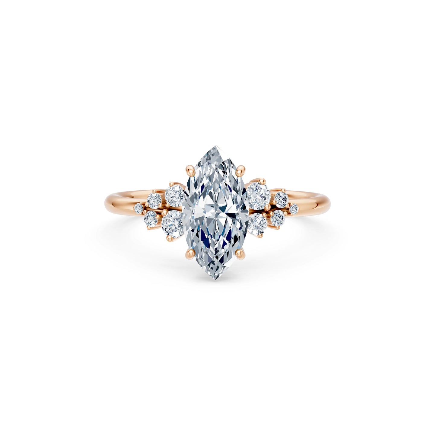 Marquise Lab Grown Diamond Classic Pave Eternity Ring 1.5ct by Qutahia Jewellery