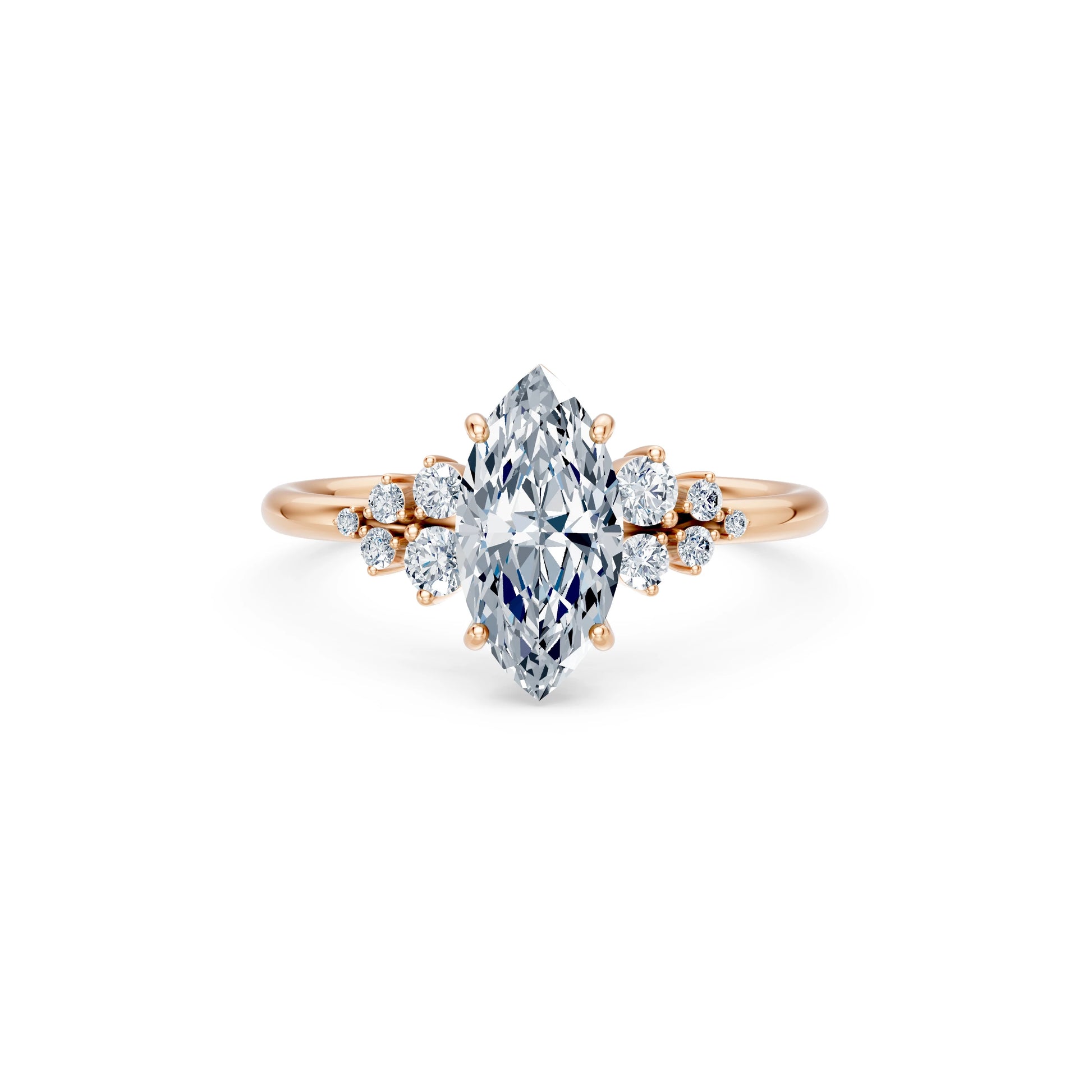 Marquise Lab Grown Diamond Classic Pave Eternity Ring 1.5ct by Qutahia Jewellery