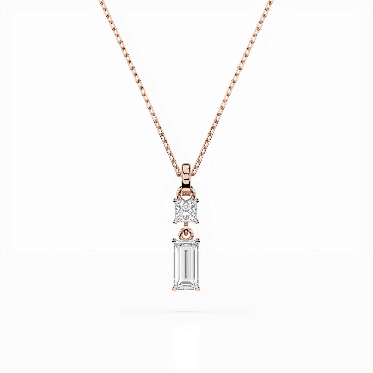 Solitaire Necklace (Baguette), 0.1 ct — 104-10071/1(0.30)BAQ