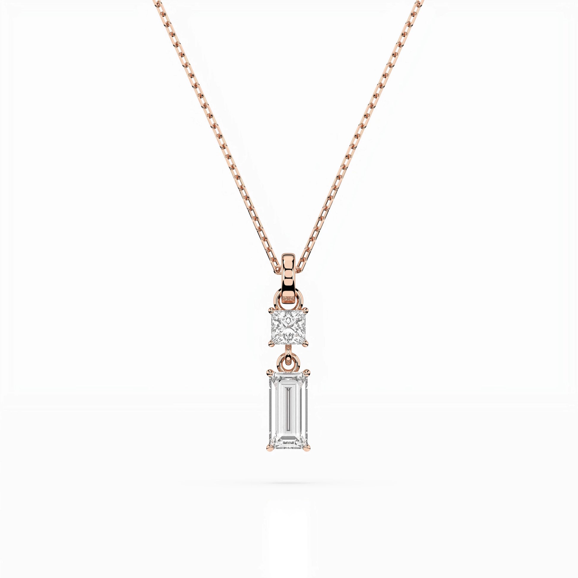 Solitaire Necklace (Baguette), 0.1 ct — 104-10071/1(0.30)BAQ