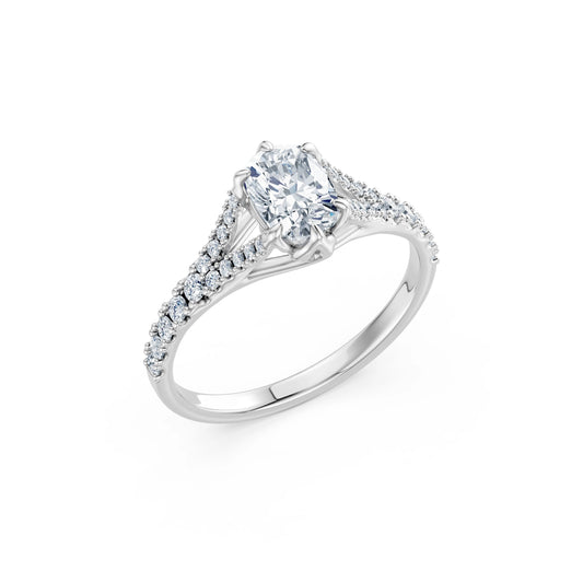 Cushion Lab Grown Diamond Micro Pave Eternity Ring 1.0ct by Qutahia Jewellery