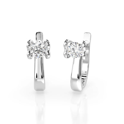 Solitaire English Lock Earring (Round), 0.5 ct — 102-10013(4.0)