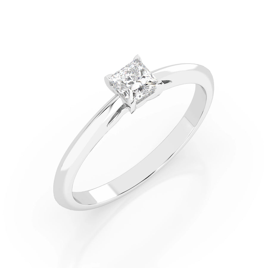 Solitaire Ring (Princess), 0.3 ct — 101-10190(0.30)PR