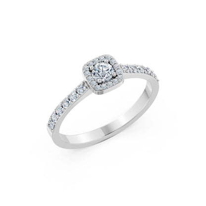 Round Brilliant Diamond Micro Pave Eternity Ring 0.2ct by Qutahia Jewellery
