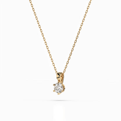 Solitaire Necklace (Round), 0.15 ct — 104-10004(3.4)