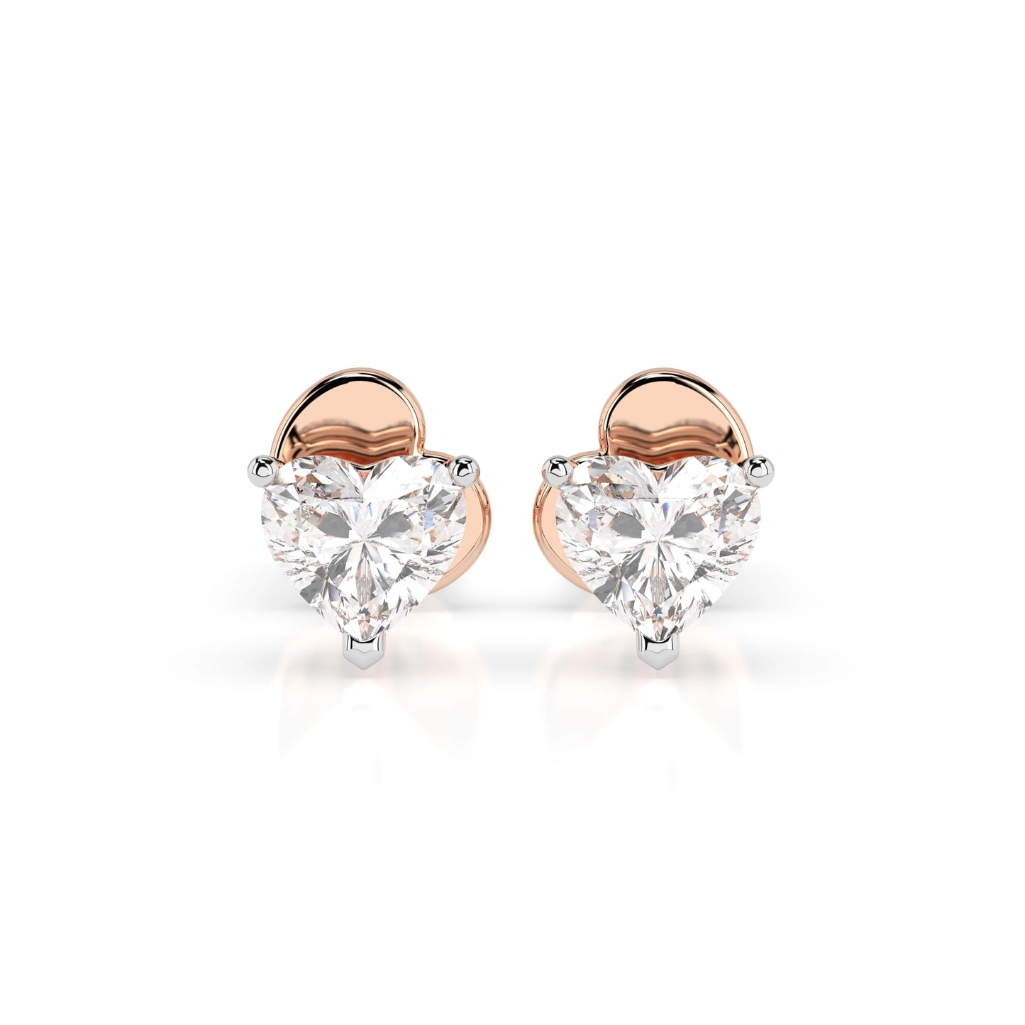 Solitaire Butterfly Earring (Heart), 0.6 ct — 102-10190(0.30)HRT