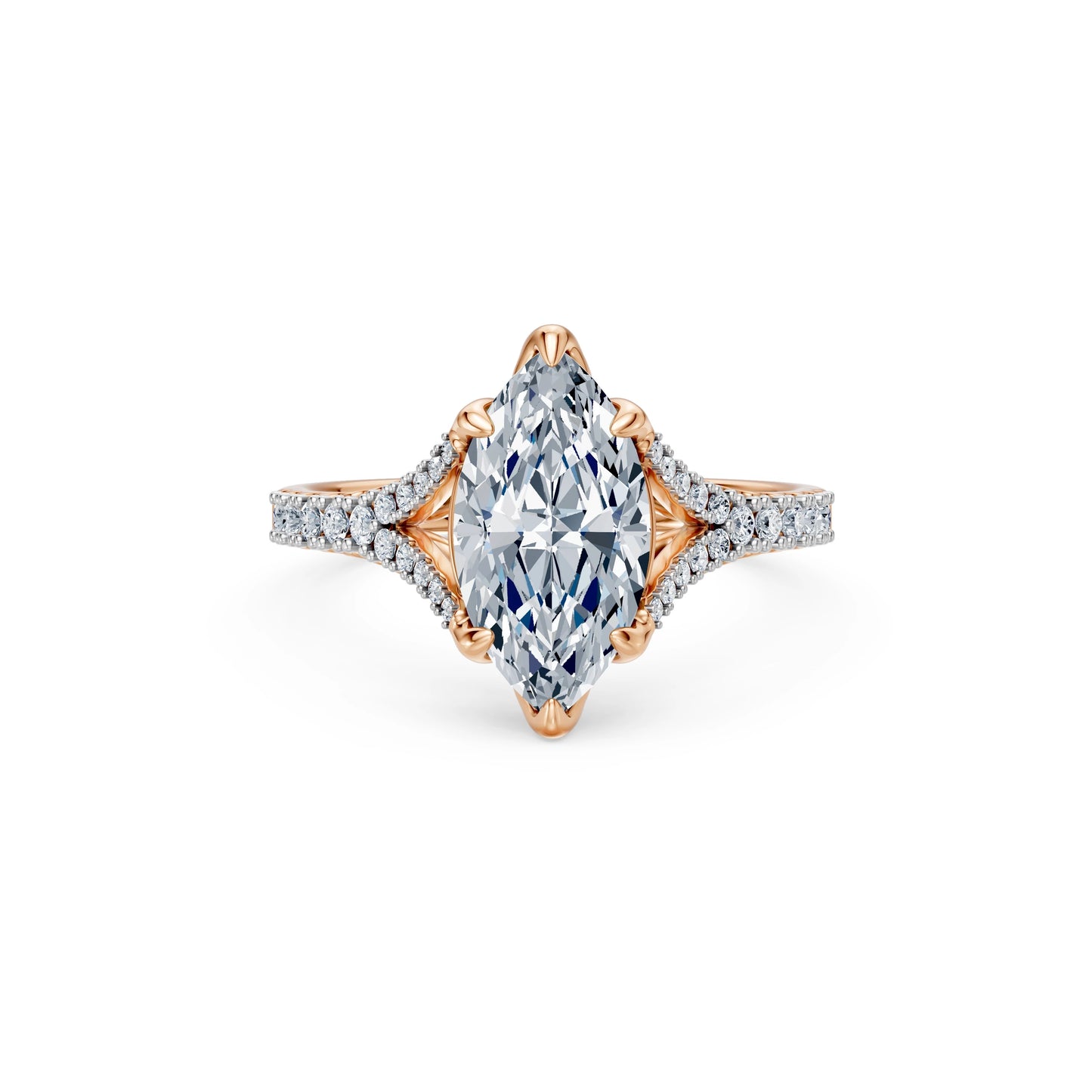 Marquise Lab Grown Diamond Micro Pave Eternity Ring 2.0ct by Qutahia Jewellery