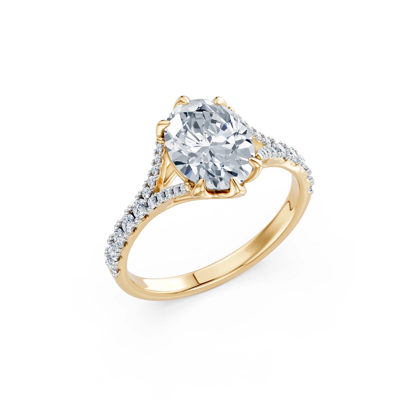 Oval Lab Grown Diamond Micro Pave Eternity Ring 2.0ct by Qutahia Jewellery