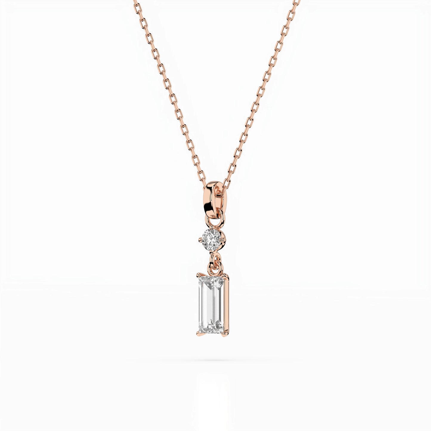 Solitaire Necklace (Baguette), 0.04 ct — 104-10071/2(0.30)BAQ