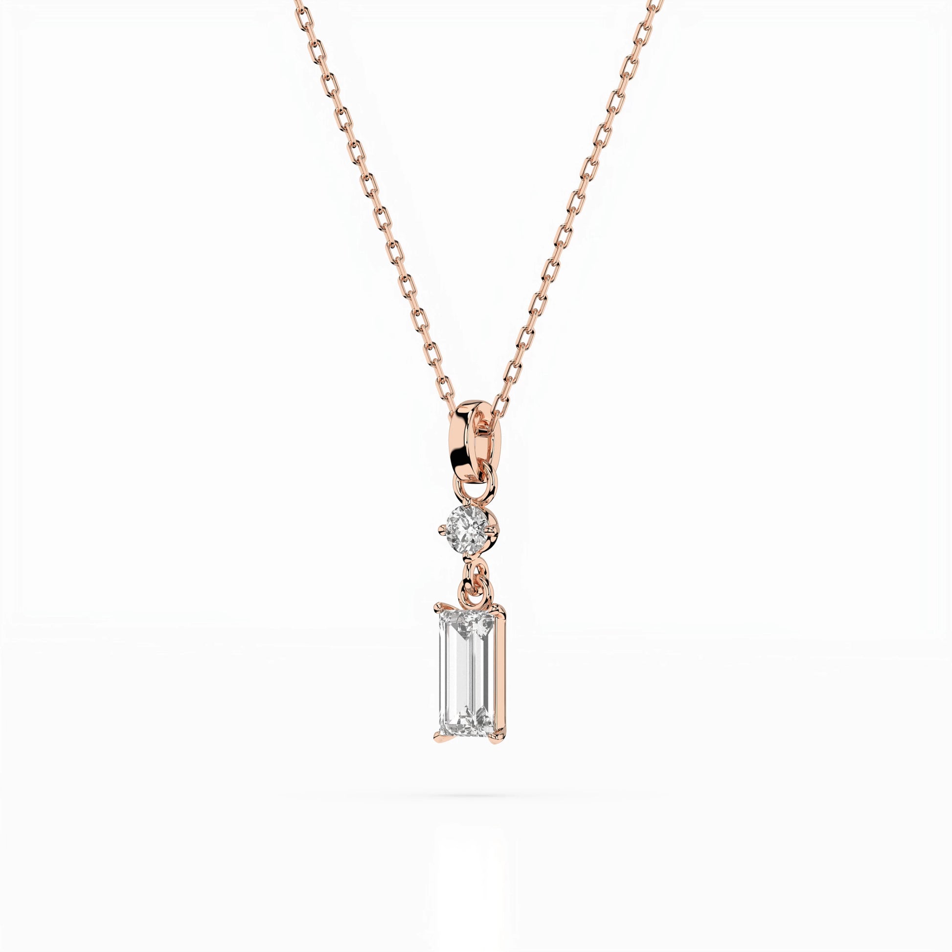 Solitaire Necklace (Baguette), 0.04 ct — 104-10071/2(0.30)BAQ