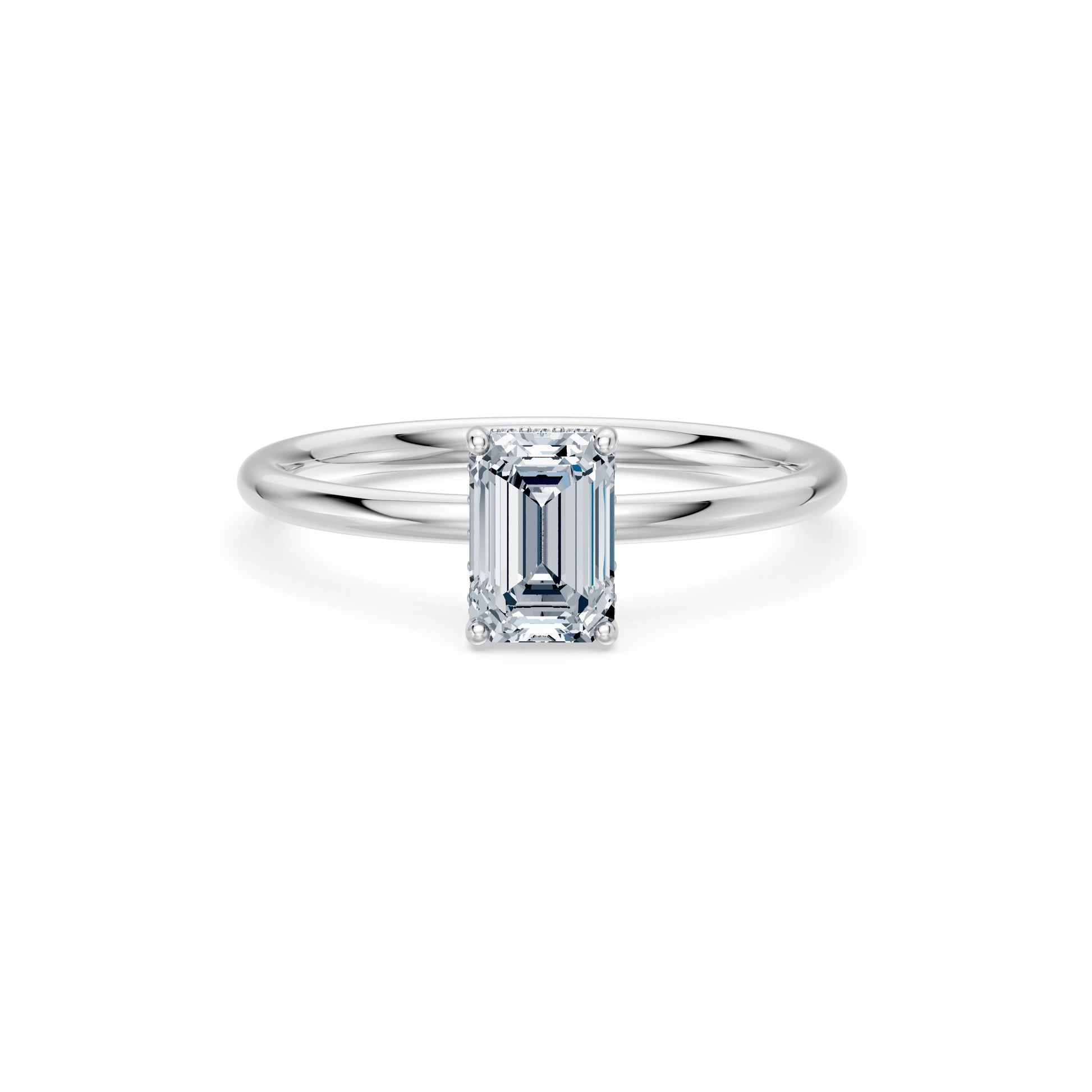 Emerald Lab Grown Diamond Micro Pave Engagement Ring 1.0ct by Qutahia Jewellery