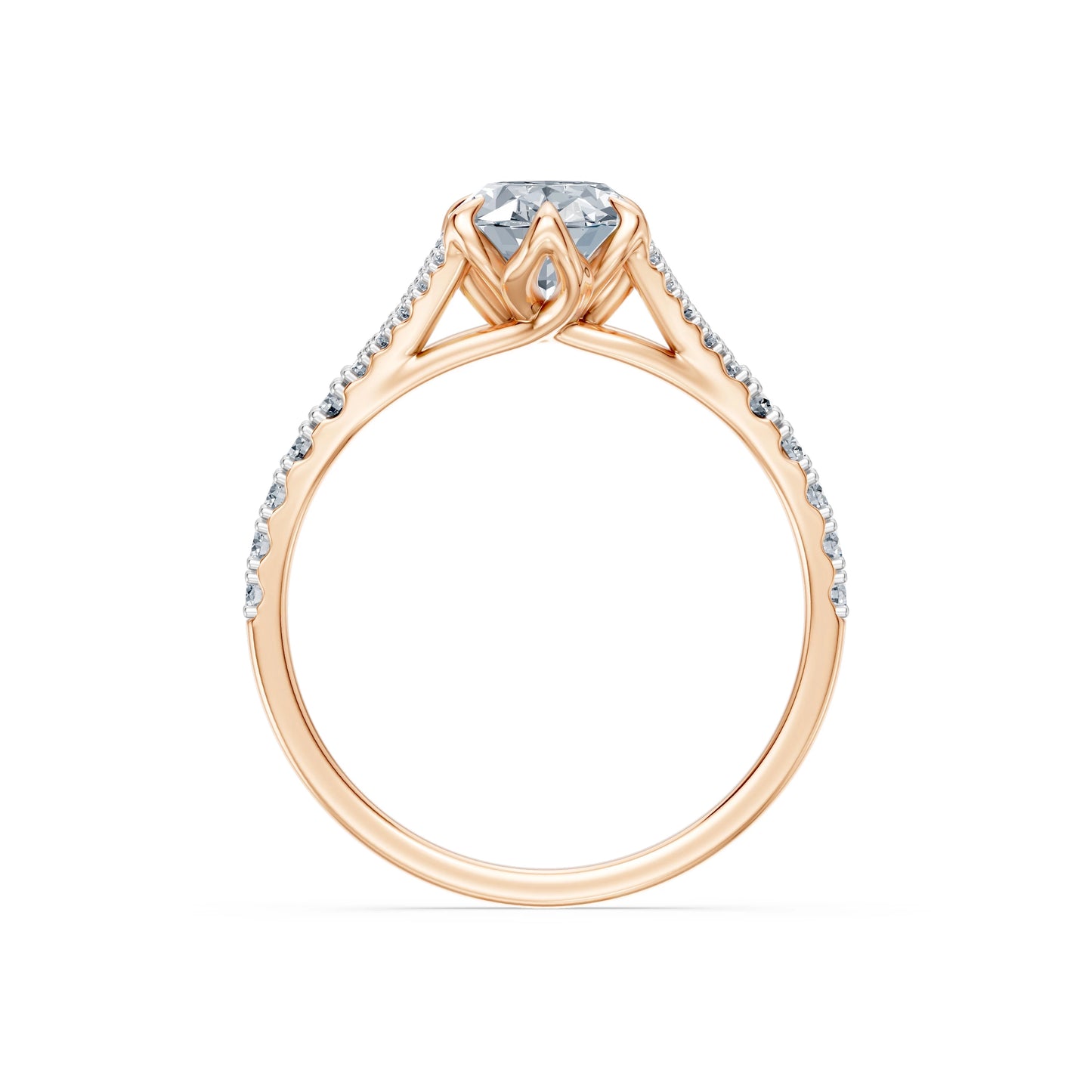 Oval Lab Grown Diamond Micro Pave Eternity Ring 1.5ct by Qutahia Jewellery