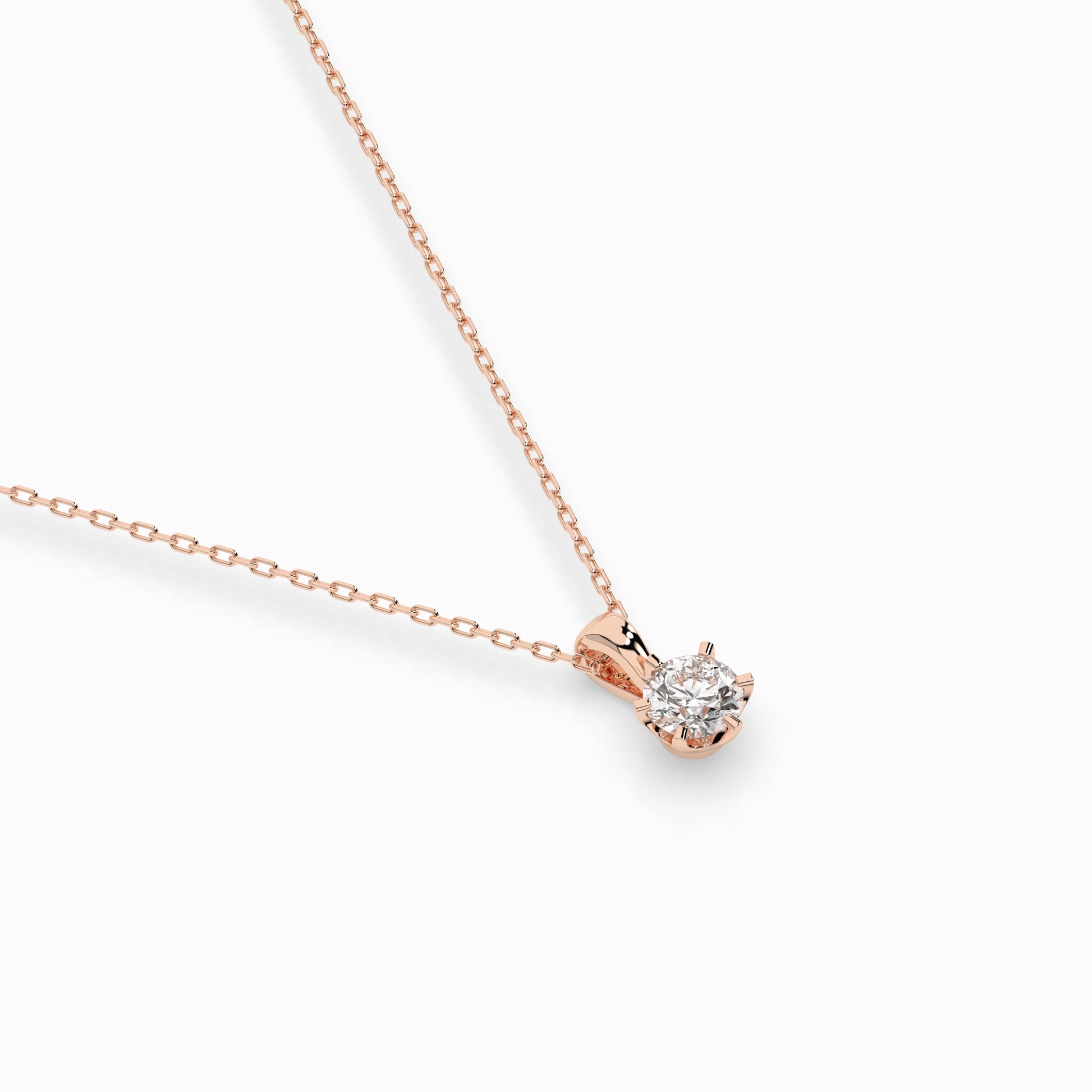 Solitaire Necklace (Round), 0.2 ct — 104-10004(3.7)