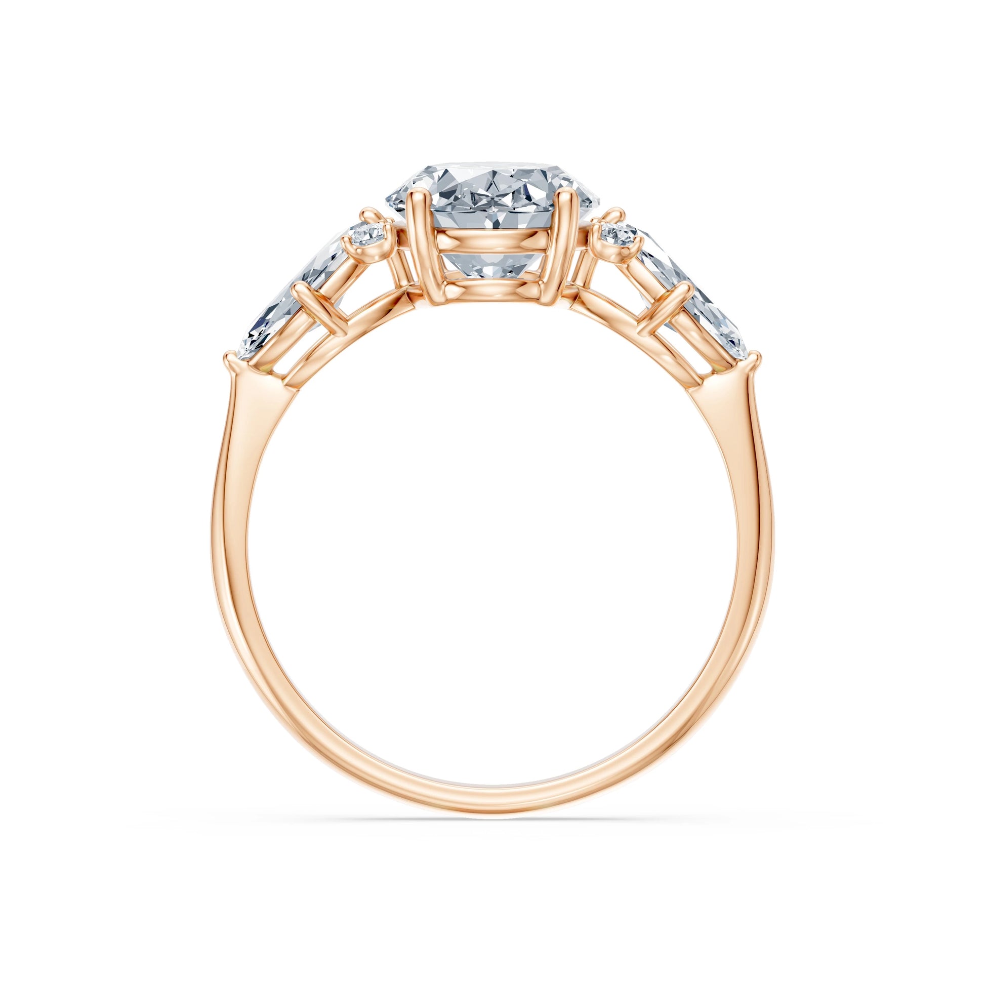 Oval Lab Grown Diamond Side Stone Eternity Ring 2.0ct by Qutahia Jewellery