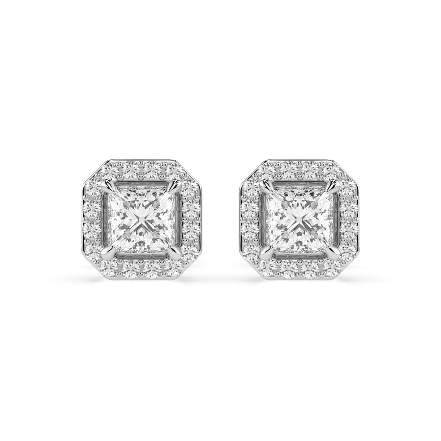 Diamond Eternity Earrings Princess 0.34ct by Qutahia Jewellery