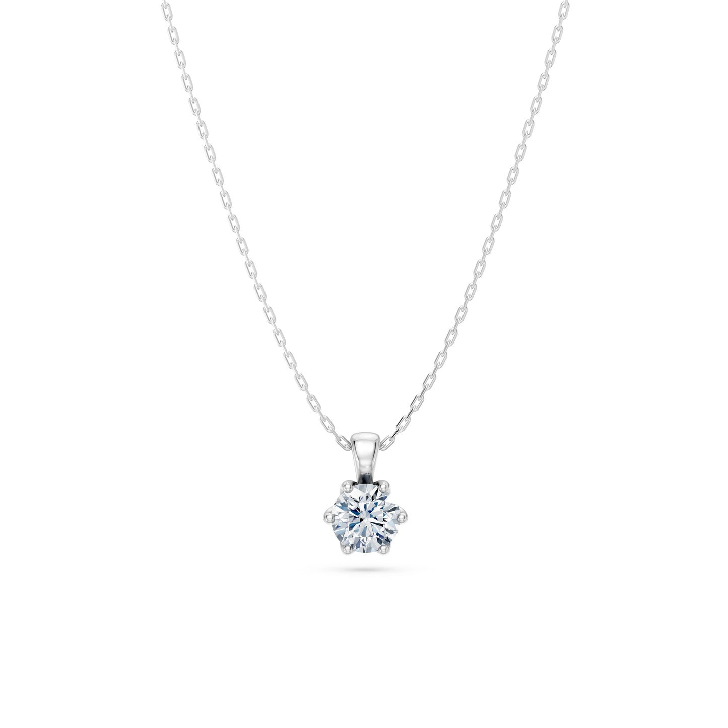 Round Brilliant Diamond Solitaire Necklace 0.5ct by Qutahia Jewellery