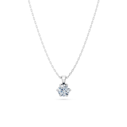 Round Brilliant Diamond Solitaire Necklace 0.5ct by Qutahia Jewellery