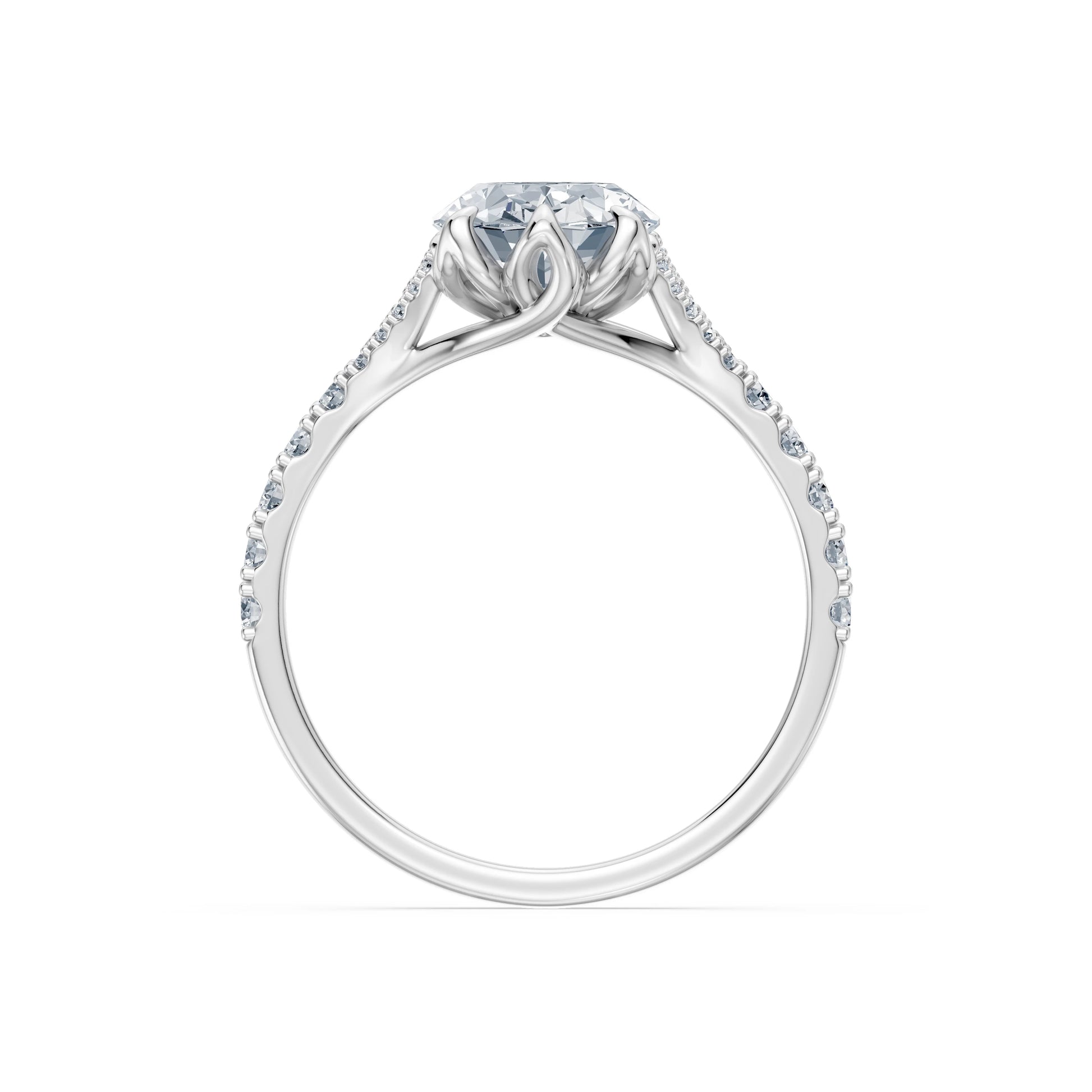 Oval Lab Grown Diamond Micro Pave Eternity Ring 2.0ct by Qutahia Jewellery