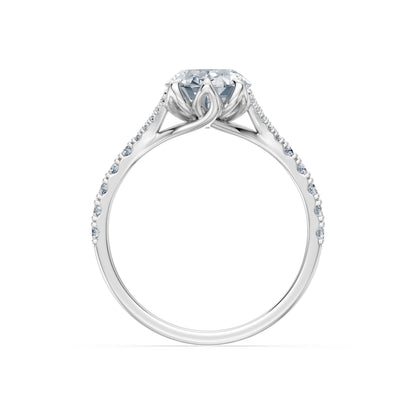 Oval Lab Grown Diamond Micro Pave Eternity Ring 2.0ct by Qutahia Jewellery