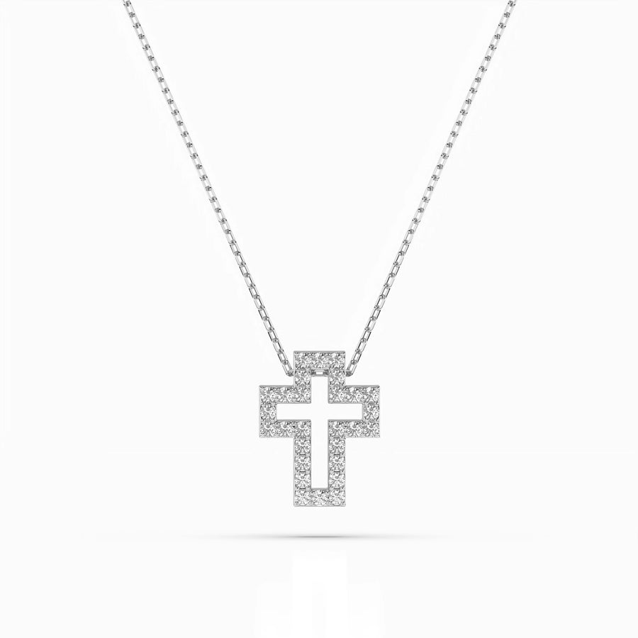 Delicate Diamond Necklace Round 0.17ct by Qutahia Jewellery