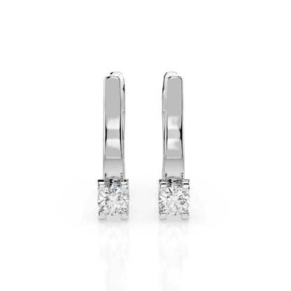 Solitaire English Lock Earring (Round), 0.2 ct — 102-10022(3.0)