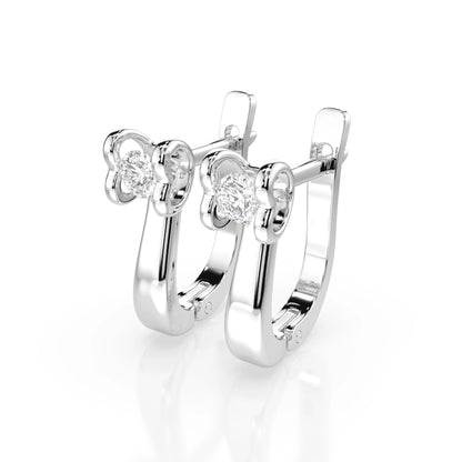 Solitaire English Lock Earring (Round), 0.2 ct — 102-10013(3.0)