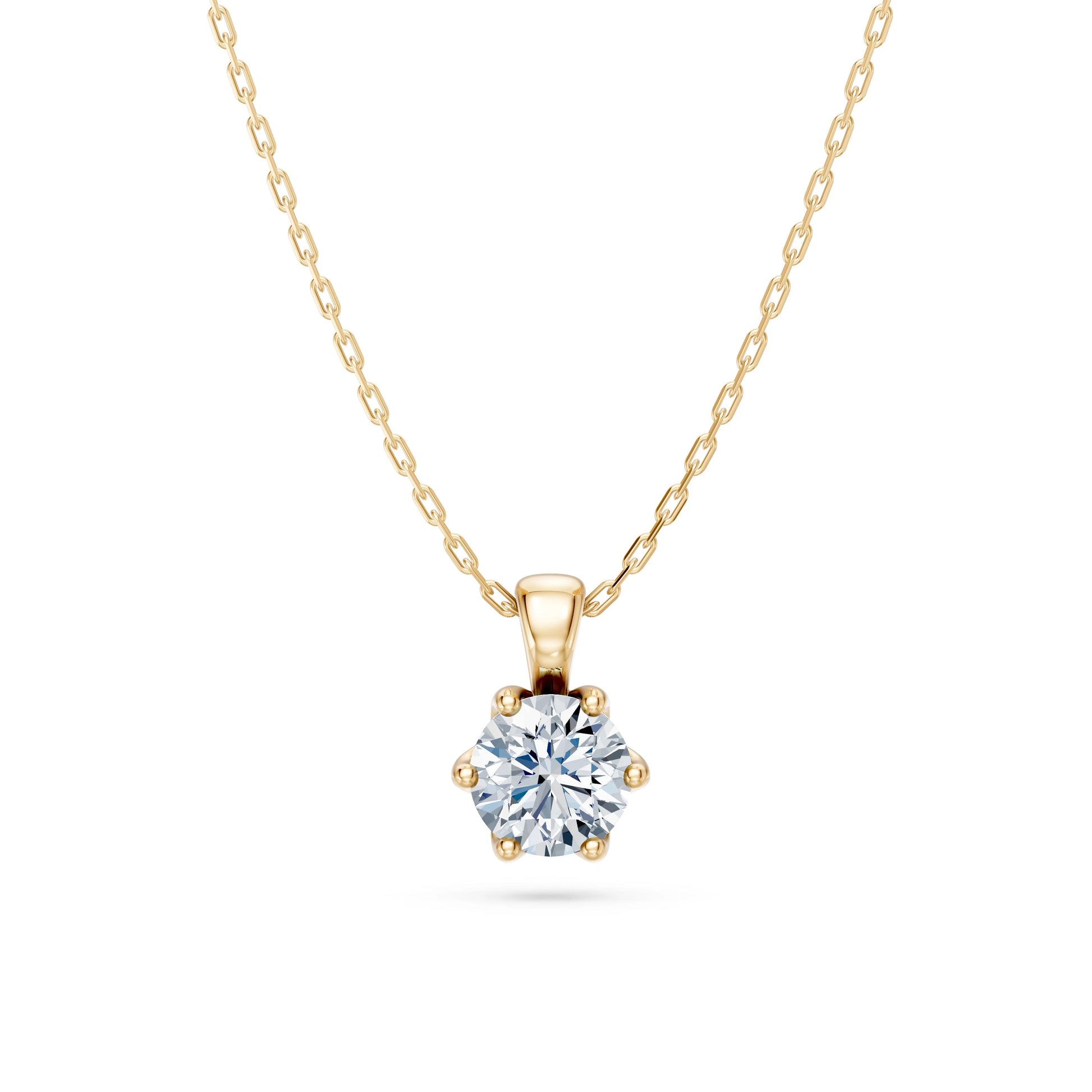 Round Brilliant Diamond Solitaire Necklace 0.5ct by Qutahia Jewellery