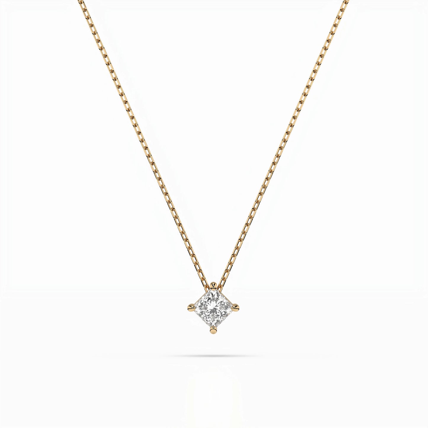 Solitaire Necklace (Princess), 0.17 ct — 104-10055(3.0)PR