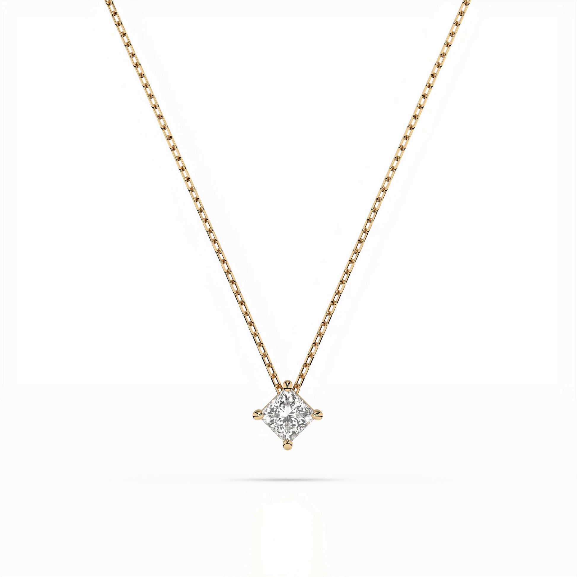 Solitaire Necklace (Princess), 0.17 ct — 104-10055(3.0)PR