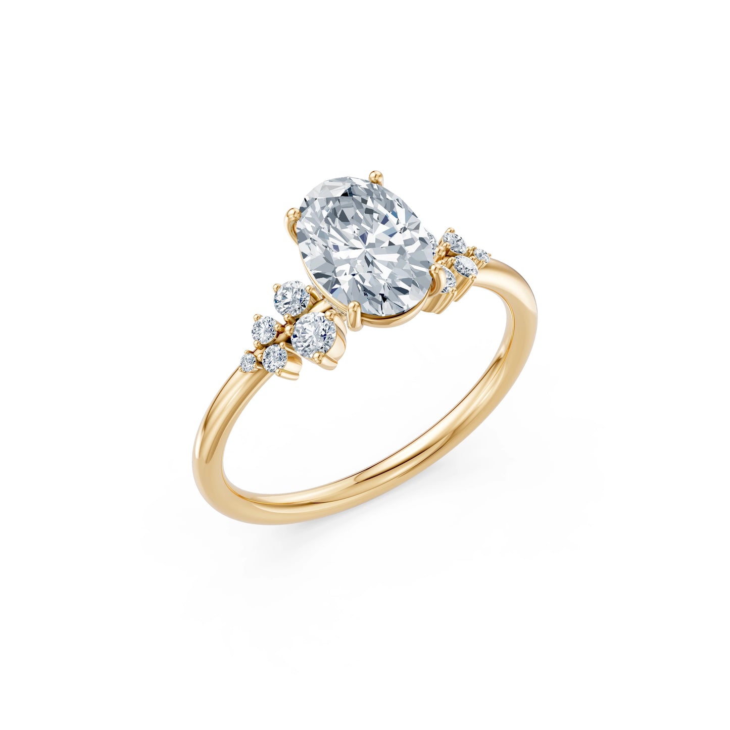Oval Lab Grown Diamond Classic Pave Eternity Ring 1.5ct by Qutahia Jewellery