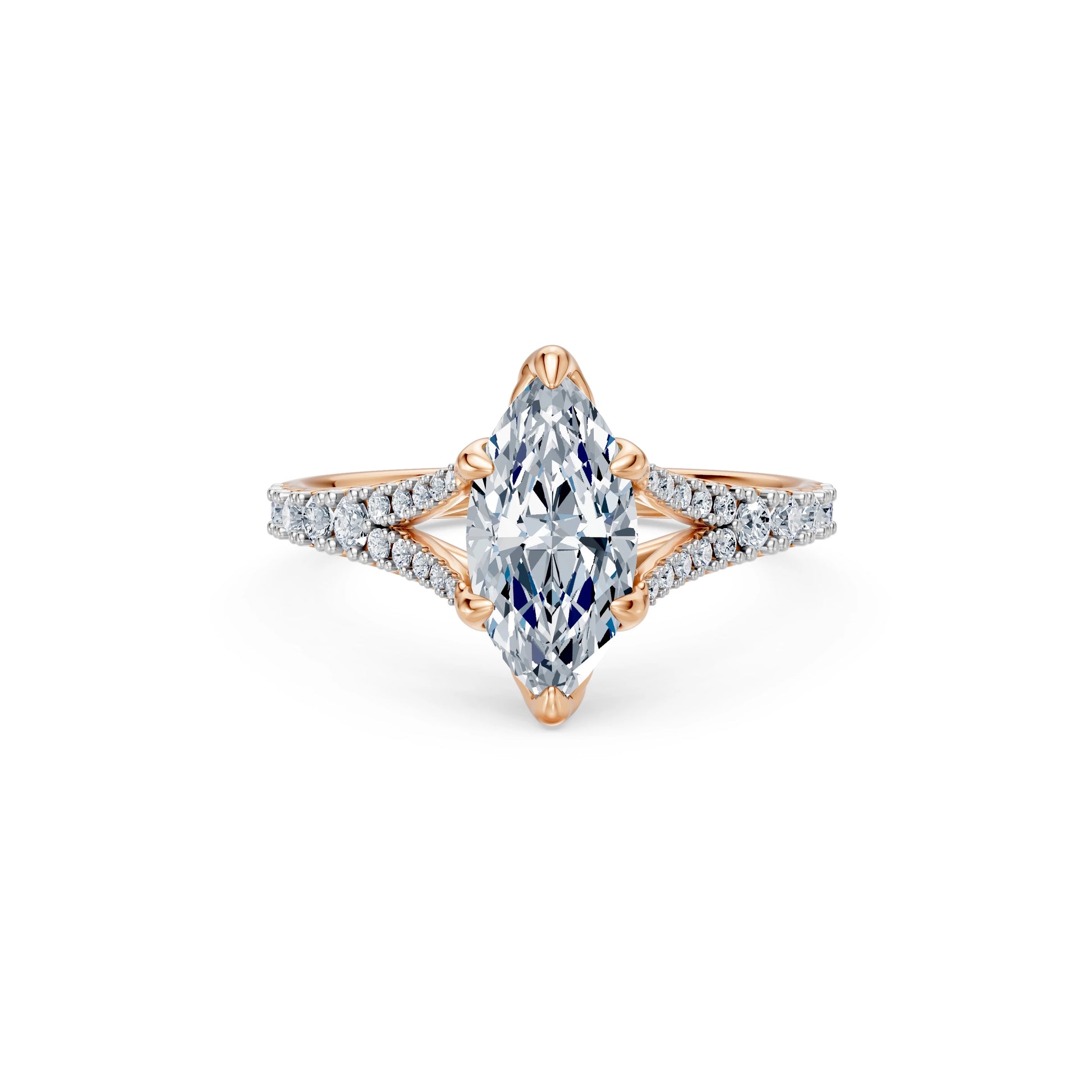 Marquise Lab Grown Diamond Micro Pave Eternity Ring 1.5ct by Qutahia Jewellery