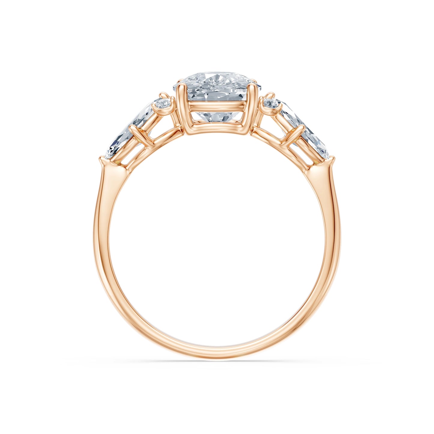 Cushion Lab Grown Diamond Side Stone Eternity Ring 2.0ct by Qutahia Jewellery