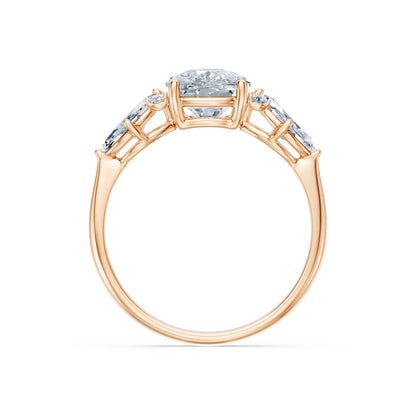 Cushion Lab Grown Diamond Side Stone Eternity Ring 2.0ct by Qutahia Jewellery
