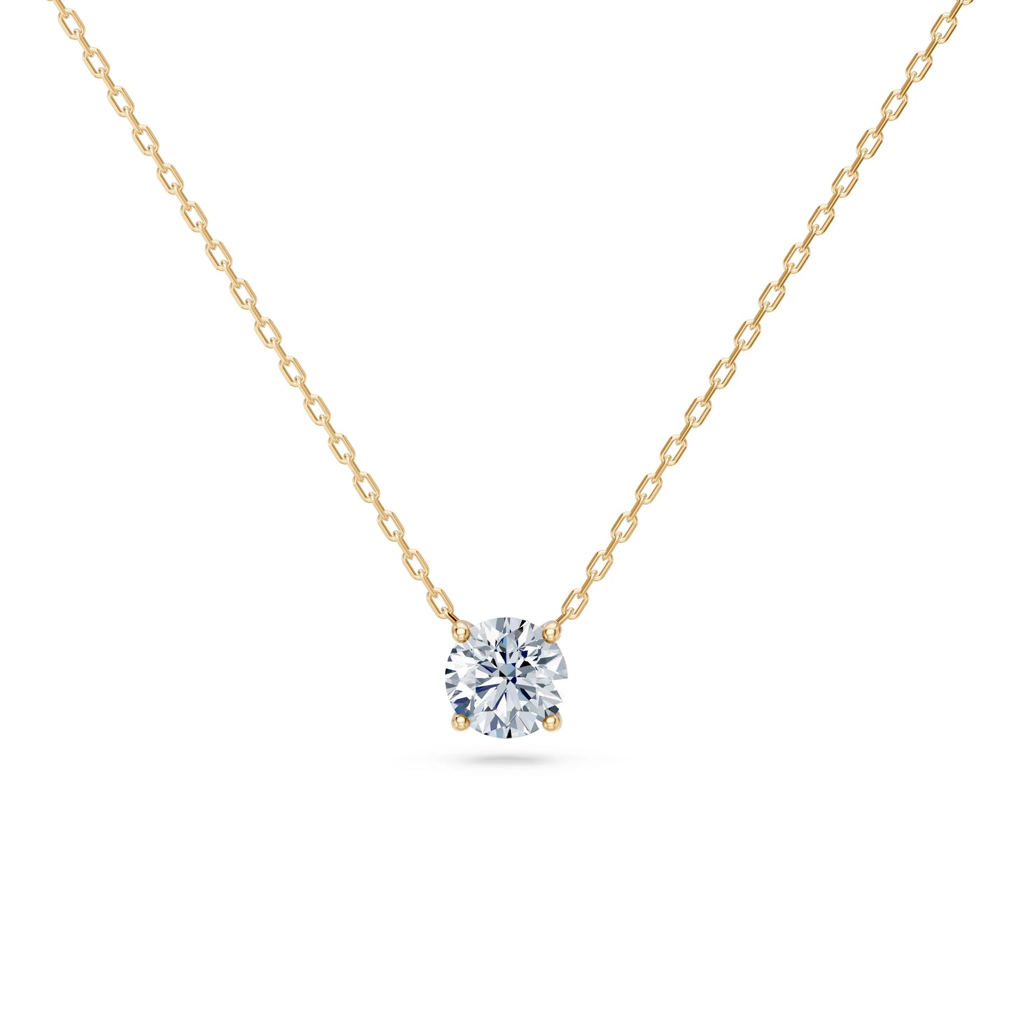 Round Brilliant Diamond Fine Solitaire Necklace 0.7ct by Qutahia Jewellery