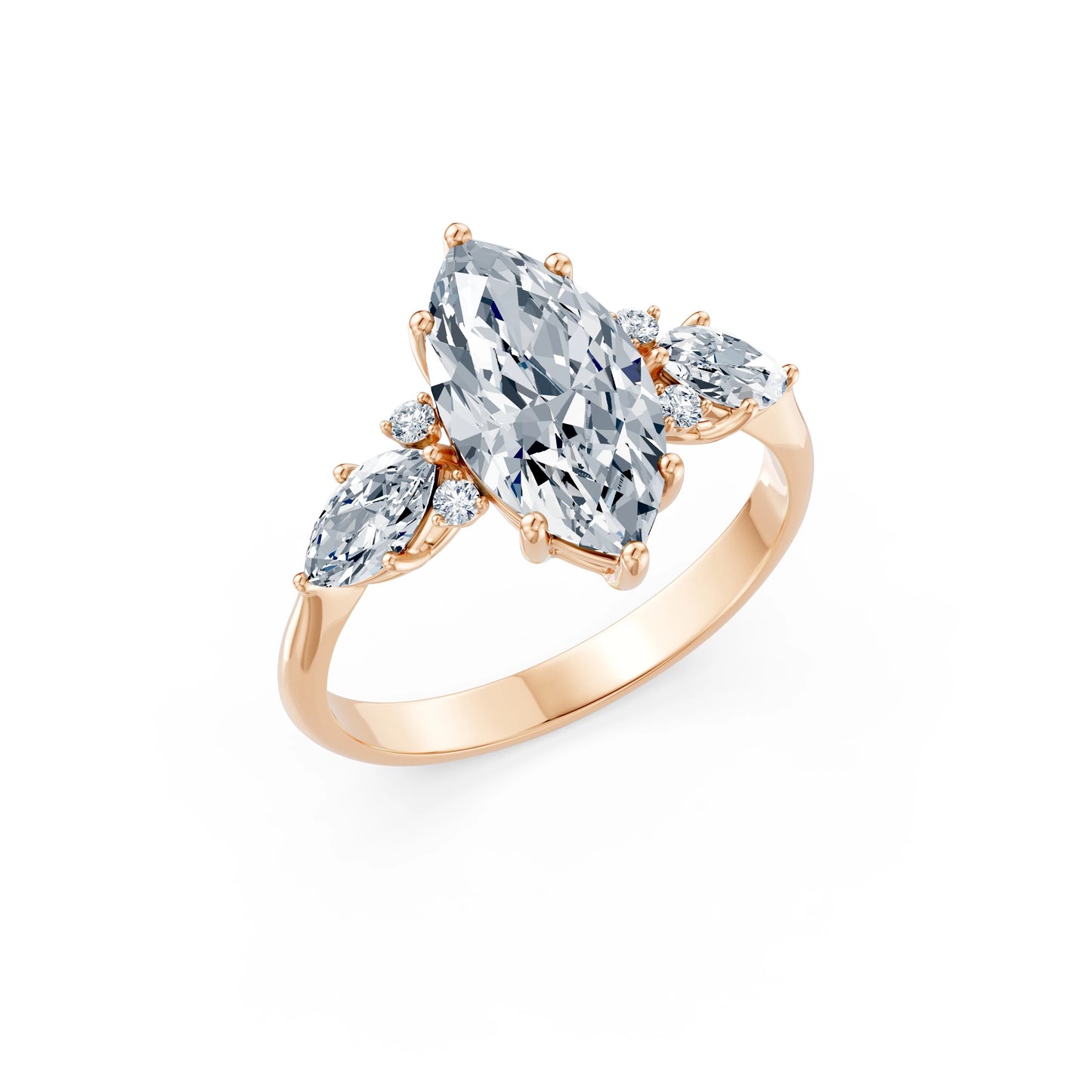 Marquise Lab Grown Diamond Side Stone Eternity Ring 2.0ct by Qutahia Jewellery