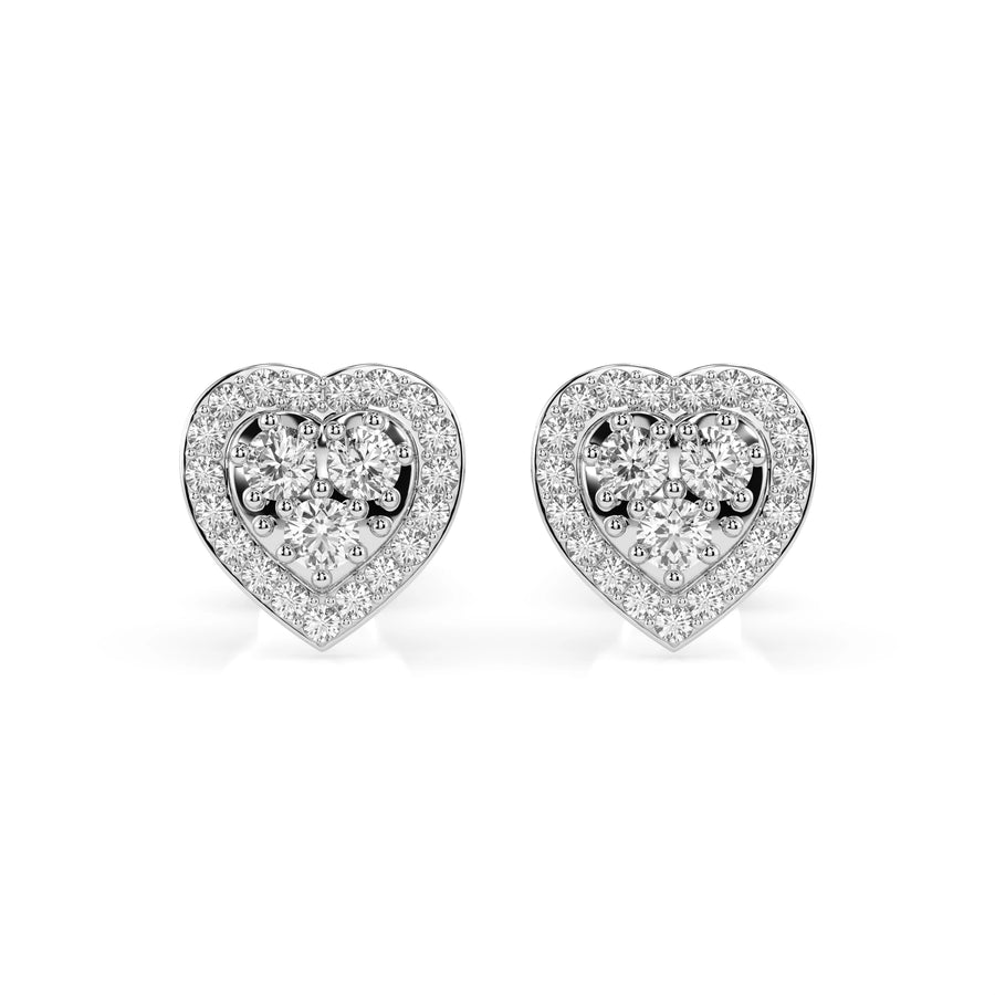 Illusion Diamond Earrings Round 0.17ct by Qutahia Jewellery
