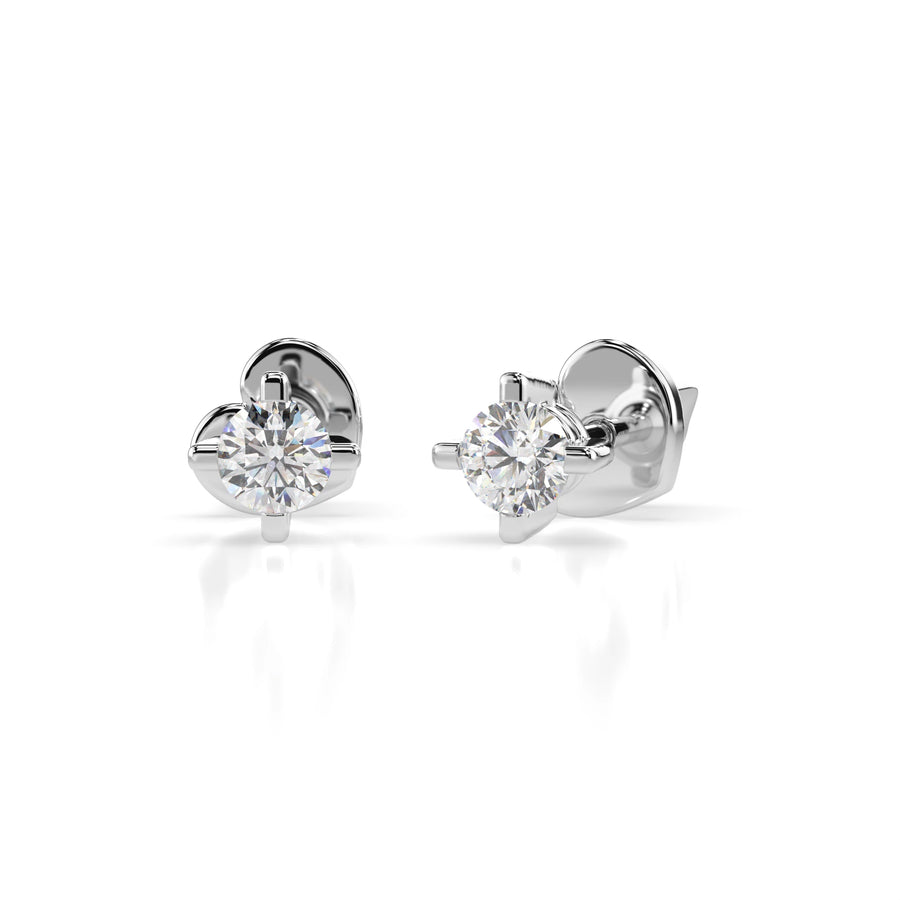 Diamond Stud Earrings Round 0.12ct by Qutahia Jewellery