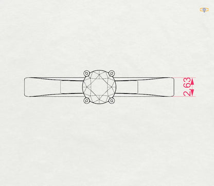 Solitaire Ring (Round), 0.45 ct — 101-10012/1(4.8)
